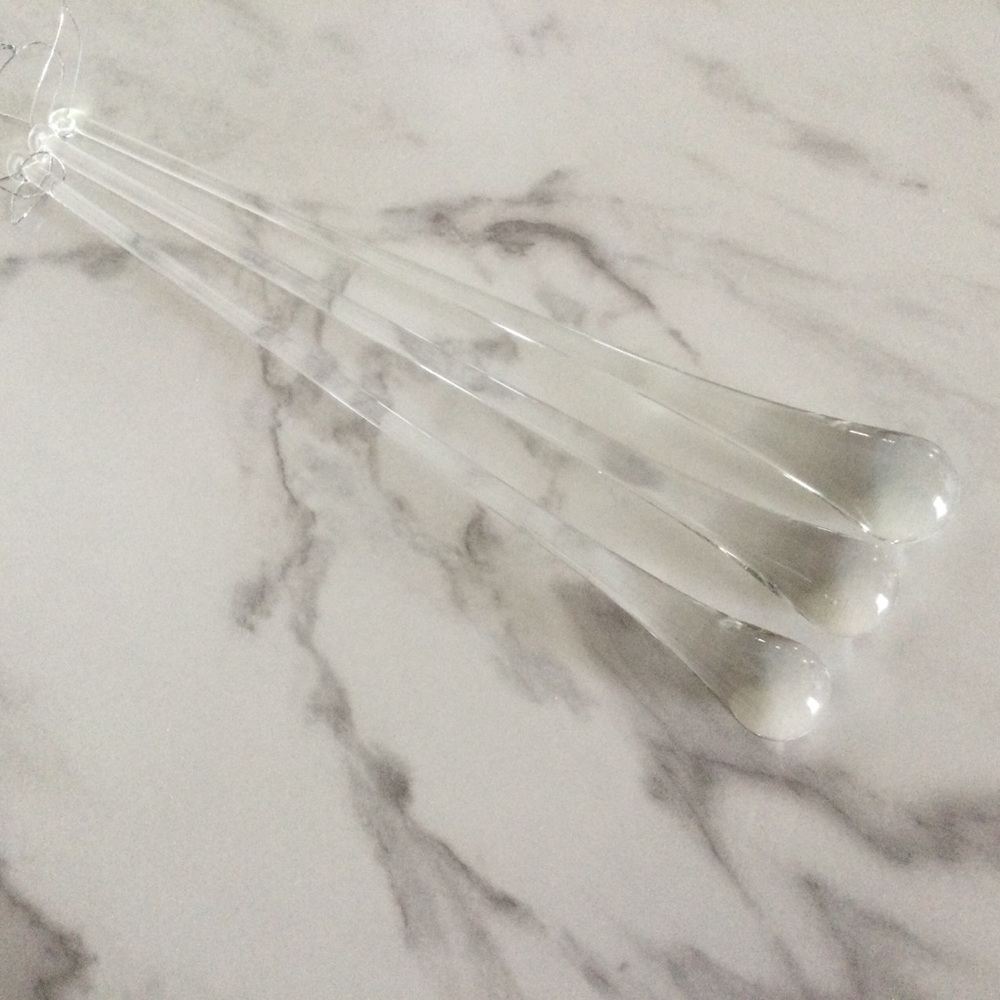 Set of 3 Glass Teardrop Ornaments